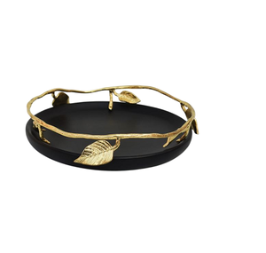 Wooden Home Hotels and Restaurants use <b>Tray</b> with Gold Brass Handles for serving <b>tray</b> with premium natural wood - Product Image 3