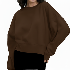 Sweat-shirt oversize pour femme, doublure polaire douce et chaude, coupe ample, manches longues, style décontracté chic, streetwear hiver - Product Image 4