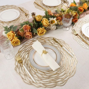 Premium Design Golden Color Metal Table Mats Set of 5 With Customized Color With Sizes at <b>Cheap</b> Prices With Sizes of 39x40cm - Product Image 4