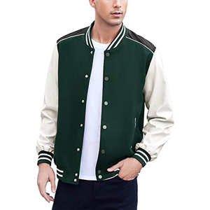 Chaqueta universitaria de béisbol con estampado personalizado para hombre chaqueta de béisbol universitaria Letterman de manga larga en blanco para hombre - Product Image 1