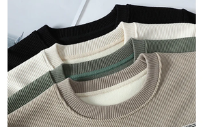 Vente en gros de streetwear design personnalisé pour hommes, sweat uni à col ras du cou épais 100% coton et molleton épais surdimensionné pour hommes - Product Image 4