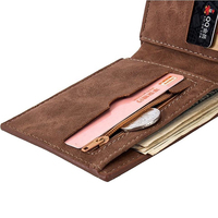 Dompet Pria Ramping Murah Kualitas Tinggi Dompet Pria Kulit Pendek Bisnis Coklat Klasik Dompet Kulit PU Sebagai Hadiah