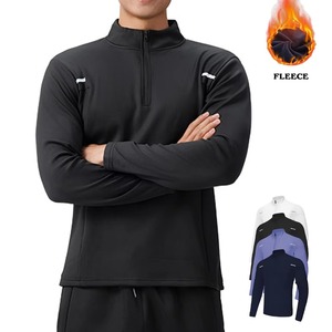 Wholesale Custom Gym Quarter Zip Pullover Golf Fitness Compression Quarter Zip Polyester Fleece Men's Long Sleeve - Product Image 4