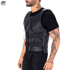 Buena calidad 100% cuero hecho nuevo diseño transpirable Chaleco de cuero de moda precio razonable hombres ropa Chaleco de cuero - Product Image 4