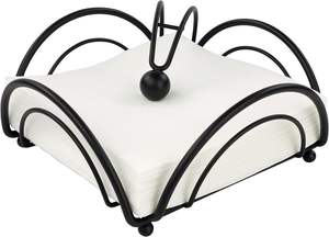 Porte-serviettes et distributeur en métal noir au design moderne, organisateur autonome pour la maison et les restaurants - Product Image 5