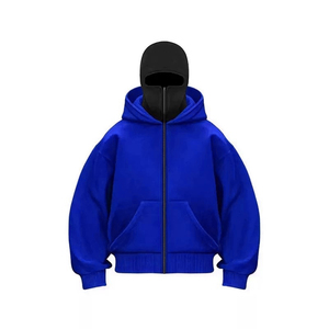 Sweat à capuche rétro Y2K surdimensionné à fermeture éclair double couche en molleton français pour homme/femme, lavage au sable, streetwear d'hiver, vente en gros - Product Image 2