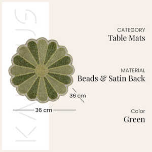 Alfombra de Diseño Bohemio con Forma de Flor, Hecha a Mano, con Cuentas y Reverso de Satén, Versátil y de Fácil Mantenimiento - Product Image 2