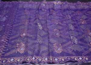 Nueva llegada Deshi Dhakai Jamdani Sharee calidad de exportación para mujeres JAMDANI tela azul rojo verde dorado cielo azul de Bangladesh - Product Image 3