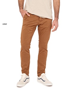 Pantalones casuales de estilo callejero para mujer, pantalones ajustados con cintura elástica, Pantalones chinos cónicos delanteros planos, Pantalones chinos de vestir - Product Image 3