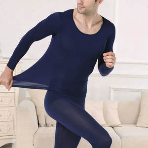 Ropa Interior Térmica de 2 Piezas, Transpirable, Ecológica, Sin Costuras, de Algodón y Fibra de Bambú, Conjunto de Camiseta y Pantalones Largos de Compresión para Hombre - Product Image 3