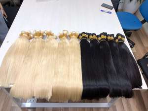 Vente en gros de cheveux humains vierges à cuticule alignée Faisceau 26 pouces droit Kinky Bulk Raw Vietnam Vendeur pour le tressage à texture profonde - Product Image 5