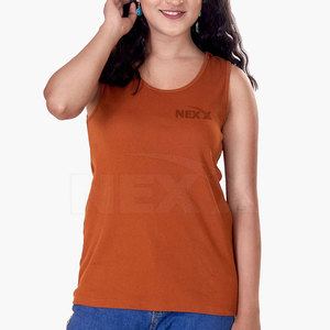 Camiseta sin Mangas de Verano para Mujer, de Alta Calidad, Nuevo Estilo Casual, Transpirable, 100% Algodón, Talla Grande, Diseño Liso - Product Image 1