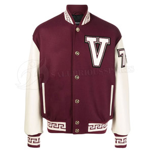 High Quality Custom Men's Lettermen Jackets Letter Stand Collar Design Streetwear <b>Canvas</b> Wool Winter Reversible Breathable Quick - Product Image 1