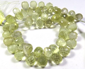 ลูกปัดหยดน้ำตาเหลี่ยมเพชรพลอยเลมอนธรรมชาติขนาด8-11มม. สีเหลือง Briolette อัญมณีหลวมเครื่องประดับ DIY เกรดสูง - Product Image 5