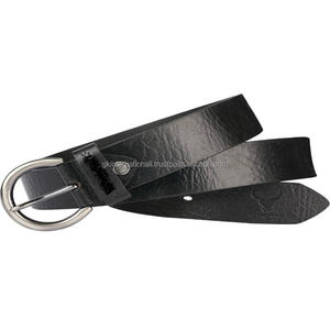 Ceinture décontractée pour hommes en cuir véritable noir faite à la main dans toutes les tailles et couleurs personnalisées avec boucle ovale nickelée - Product Image 5