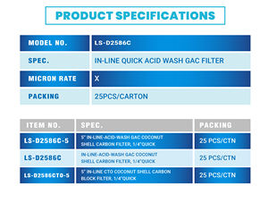 Cartouche de filtre à charbon post-filtre pour usage domestique, diamètre 2 pouces - Product Image 6