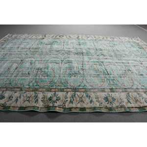 พรมขนาด 6.1x9.1 ฟุต, พรมตุรกีโบราณขนาดใหญ่, พรมขนสัตว์สีน้ำเงิน - Product Image 3
