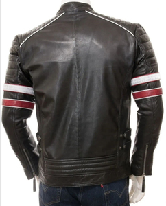 Blouson de moto personnalisé haut de gamme pour homme en cuir véritable, respirant et coupe-vent, idéal pour l'hiver - Product Image 2