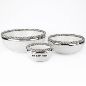 Hot Selling Double Fruit Chocolate Nut Serving Metal Dish <b>Bowl</b> Modern Everyday Kitchen Wedding <b>Party</b> Decorative <b>Bowl</b> - Product Image 2