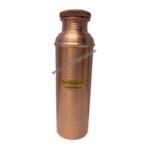 Venta al por mayor de botella de agua de cobre puro mate liso hecho a mano Diseño ancho para Ayurveda beneficios para la salud Varios tamaños disponibles - Product Image 4