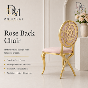 Chaise de réception de mariage en acier inoxydable doré à dossier découpé géométrique avec revêtement rose pour salles de banquet – Vente en gros de sièges - Product Image 1