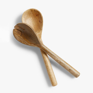 Fourchette et cuillère à salade en bois durable pour salades, vaisselle à légumes la plus vendue - Product Image 2