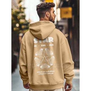 Hombres Sudadera con capucha de gran tamaño con Urban Street Fashion Basic Casual Sudadera con capucha de gran tamaño para los hombres con ajuste relajado - Product Image 3
