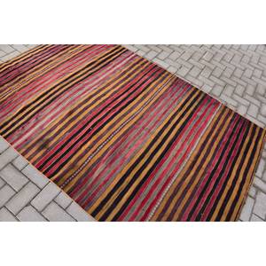 Tapis traditionnel rouge noir Vintage turc 5.2X7.6 pieds grande surface Patchwork Design laine matériel Latex pour couloir chambre - Product Image 4