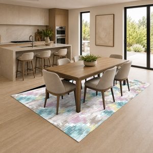 <b>RUGS</b> DEPOT LXDP-0171 Wholesale <b>Ivory</b> Cream Vintage Patchwork Digital Printed Machine Washable Chenille Area <b>Rug</b> Non Slip - Product Image 4