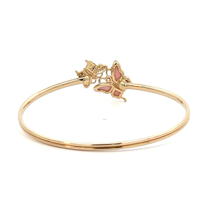 14K สีเหลืองทองชมพูพระราชินีทรงโค้ชผีเสื้อพร้อมกำไลเพชร - Product Image 6