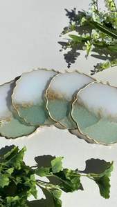 OTRO Posavasos de resina de lujo hechos a mano Almohadillas cuadradas de colores personalizables para juego de mesa de alfombrilla de cocina Mejor precio - Product Image 2