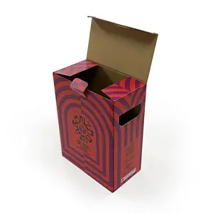 Caja de cartón corrugada con logotipo personalizado, respetuoso con el medio ambiente, para vino, zumo líquido, cosméticos, agujeros rotos perforados