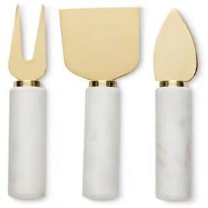 Juego de Cuchillos para Queso de Acero Inoxidable con Mango de Mármol para Servir - Product Image 1