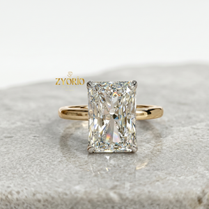 แหวนหมั้นทองคำ 18K ทรงเรเดียนท์คัทแบบโซลิแทร์ - Product Image 3