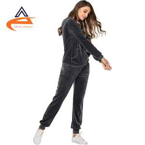 Customizable Women's Velvet <b>Track</b> Suit Comfortable Gym Sportswear in Different Colors for Winter - Product Image 2