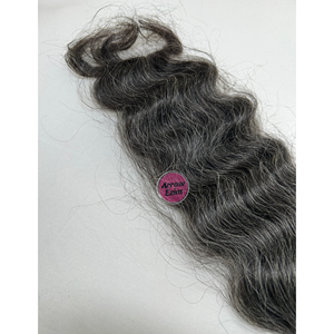 Mèches de cheveux humains indiens vierges Remy, gris foncé bouclés, double trame, doux, lisses, brillants, toutes couleurs, teintables pour tissage capillaire - Product Image 6