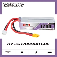 بطارية ليثيوم بوليمر GAONENG GNB خفيفة الوزن وعالية السعة 1700 مللي أمبير 2S 7.6 فولت HV 60C مع موصل XT30 لطائرات الدرون الصغيرة مقاس 2.5 بوصة