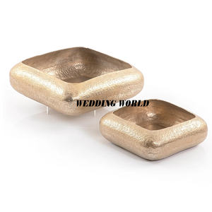 Ensemble de deux bol à chocolat argent fini à la main bol sucré forme ronde décoratif luxe nouveau bol à chocolat en métal - Product Image 4