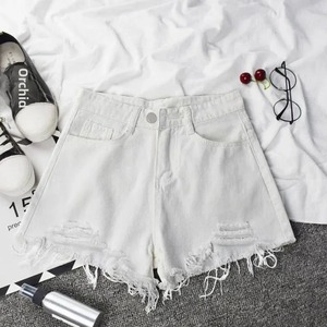 Pantalones cortos desgastados lavados de alta calidad para mujer, pantalones cortos vaqueros lisos con estilo para mujer, nuevos pantalones cortos de mezclilla de verano personalizados - Product Image 5