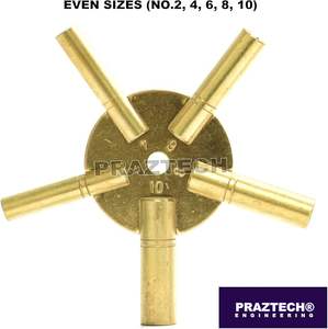 10 in 1 Solid Brass Clock Winding Key <b>Set</b> Dual Head Universal Sizes 2 to 11 for Mantel Wall Antique Clocks - Product Image 3