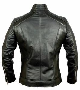 Chaqueta de cuero negro icónico para hombre 100% de alta calidad OEM superventas de cuero transpirable a la moda hecho a medida - Product Image 2