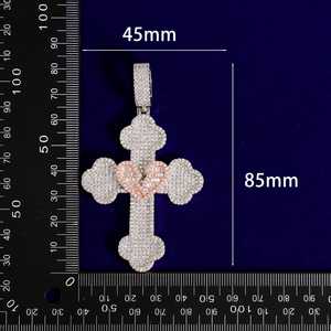 Luxueux Baguette Leb Grown Diamant Pendentif Croix Glacée Hip Hop Bijoux Diamant Pierre 925 Argent Religieux Cadeau Fine Pendentifs - Product Image 5