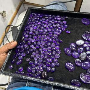 Cabochon d'améthyste bleu africain naturel de haute qualité 10*8 MM pierre précieuse de coupe ovale en vrac pour la fabrication de bijoux forme de pierre précieuse de coupe ovale - Product Image 5