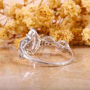 14K Solid Gold White Color VS1 Marquise Cut Lab Grown Diamond <b>Infinity</b> Engagement Ring Wedding Fine Jewelry for Parties Silver - Product Image 2