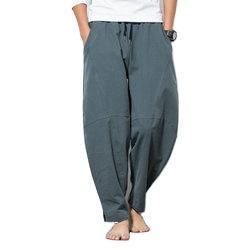 Men's Cotton Fleece Drop Crotch Sweat Pants Oversize <b>Light</b> <b>Weight</b> Gym Wear with Plus Size Feature for Winter Season - Product Image 2