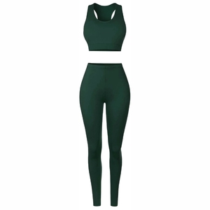Vente en gros de vêtements de sport neufs pour femmes vêtements de gym costume de yoga respirant à haute élasticité 2 pièces ensemble de soutien-gorge de sport veste leggings fitness yoga - Product Image 5