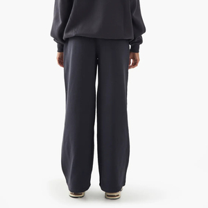 2025 nouveauté 100% coton femmes pantalons de survêtement personnalisé sérigraphié Logo poids lourd couleur unie évasé dames dentelle hiver - Product Image 5