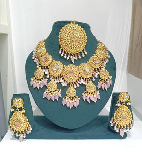 ENSEMBLE DE BIJOUX INDIENS TRADITIONNELS ET À LA MODE EN CUIVRE ENSEMBLE DE BIJOUX DE MARIAGE POUR FEMMES BOUCLES D'OREILLES ET COLLIER - Product Image 1