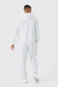 Ensemble deux pièces unisexe personnalisé, blanc uni, 100% coton respirant, sweat-shirt à capuche et pantalon de survêtement à séchage rapide, streetwear décontracté pour homme - Product Image 3