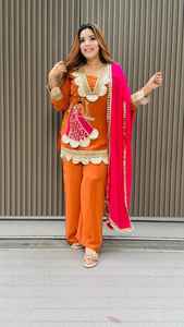 ชุดซาร่าห์ชุดปาร์ตี้ออกแบบโดยดีไซเนอร์สำหรับผู้หญิงเสื้อผ้าแบบอินเดียและปากีสถานชุดปาร์ตี้ใหม่เสื้อและ sarara พร้อม duppata แฟนซี - Product Image 4